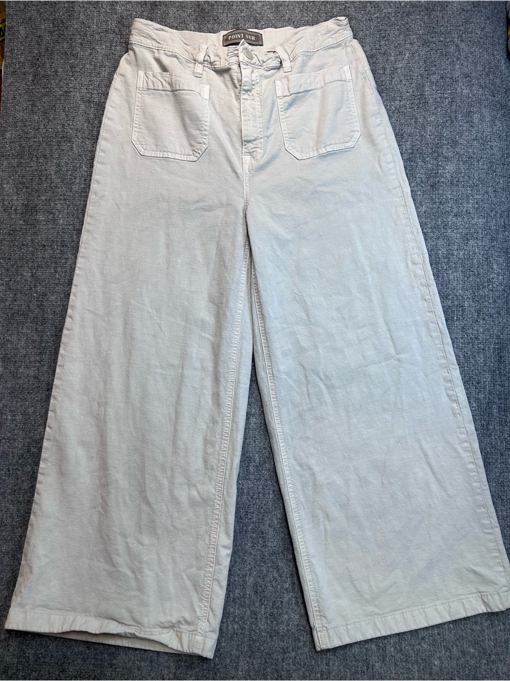J. Crew Cream Wide-Leg Cotton Pants